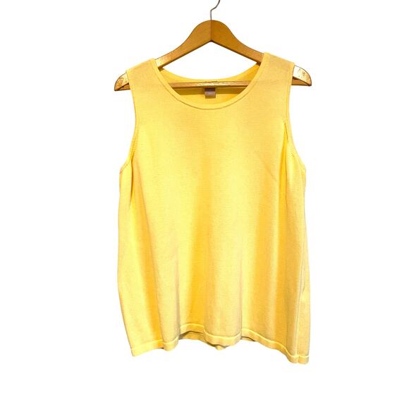 Chico's yellow sweater vest sleeveless stretchy solid pastel Size 2X - Picture 1 of 4